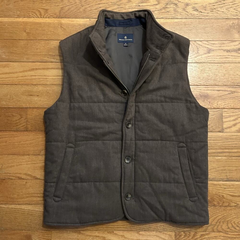 Brooks Brothers Primaloft Puffer Quilted Herringbone Vest Medium